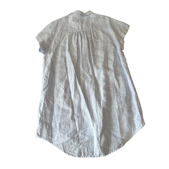 Tahari Womens 100% Linen Button-Down Shirt Dress Light Blue Size 1X - Picture 4 of 4